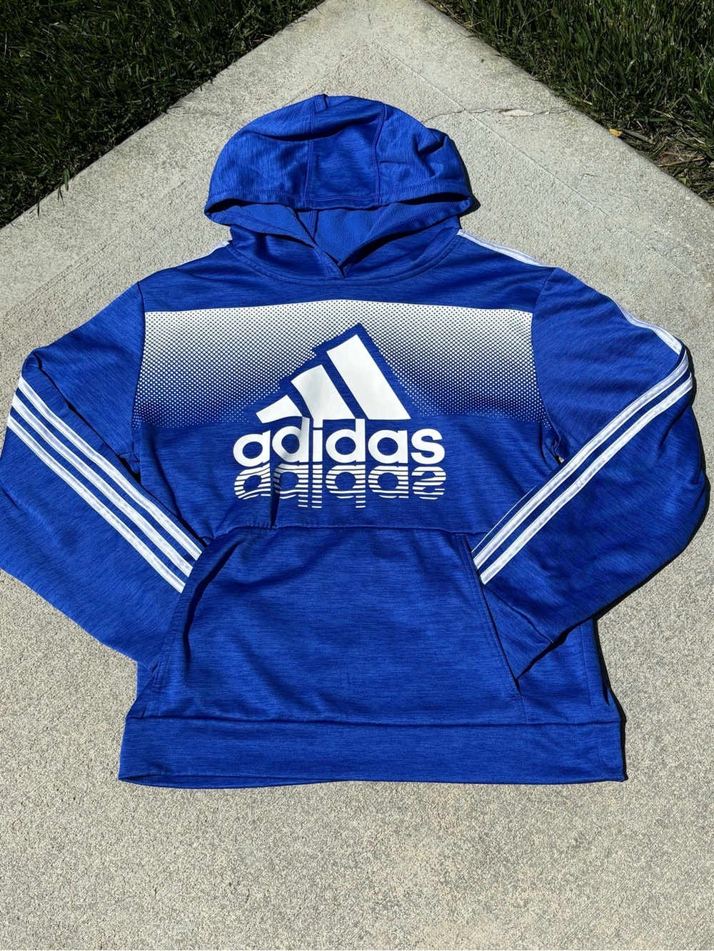 adidas Royal Blue Hoodie with White Logo